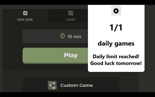 Chess.com Daily Games Limit from Chrome web store to be run with OffiDocs Chromium online Chess.com Daily Games Limit from Chrome web store to be run with OffiDocs Chromium online