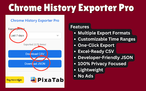 Chrome History Exporter Pro from Chrome web store to be run with OffiDocs Chromium online Chrome History Exporter Pro from Chrome web store to be run with OffiDocs Chromium online