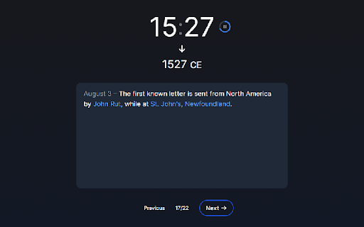 Chronology Clock from Chrome web store to be run with OffiDocs Chromium online Chronology Clock from Chrome web store to be run with OffiDocs Chromium online