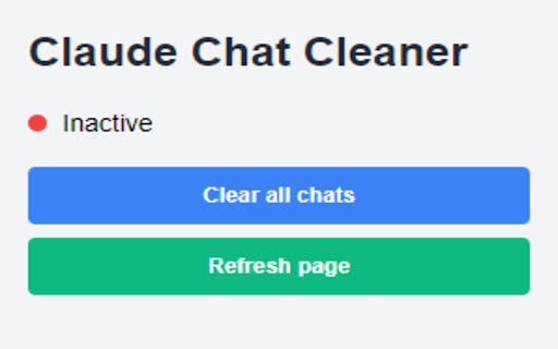 Claude Chat Cleaner from Chrome web store to be run with OffiDocs Chromium online Claude Chat Cleaner from Chrome web store to be run with OffiDocs Chromium online