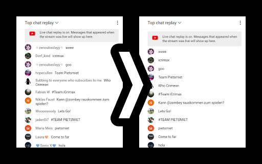Clean YouTube Chat from Chrome web store to be run with OffiDocs Chromium online Clean YouTube Chat from Chrome web store to be run with OffiDocs Chromium online