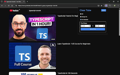 Clear Tube from Chrome web store to be run with OffiDocs Chromium online Clear Tube from Chrome web store to be run with OffiDocs Chromium online