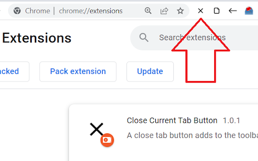 Close Current Tab Button from Chrome web store to be run with OffiDocs Chromium online Close Current Tab Button from Chrome web store to be run with OffiDocs Chromium online
