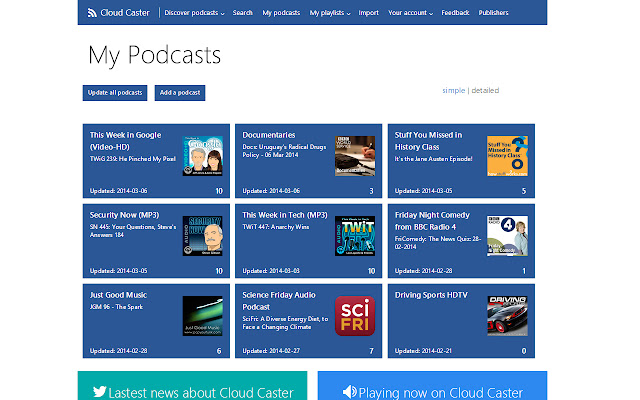Cloud Caster cloud based podcast player from Chrome web store to be run with OffiDocs Chromium online Cloud Caster cloud based podcast player from Chrome web store to be run with OffiDocs Chromium online