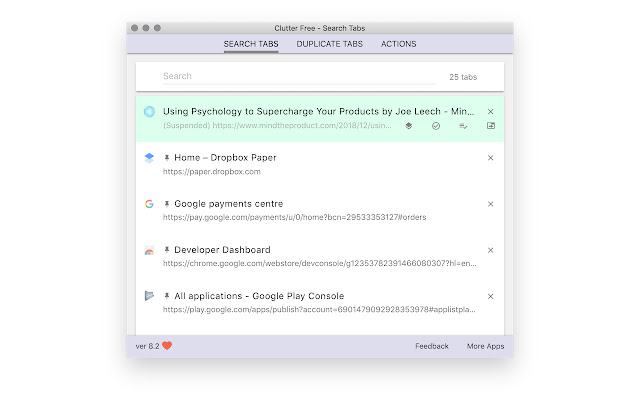 Clutter Free Prevent duplicate tabs from Chrome web store to be run with OffiDocs Chromium online Clutter Free Prevent duplicate tabs from Chrome web store to be run with OffiDocs Chromium online
