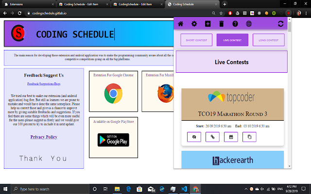 Coding Schedule from Chrome web store to be run with OffiDocs Chromium online Coding Schedule from Chrome web store to be run with OffiDocs Chromium online