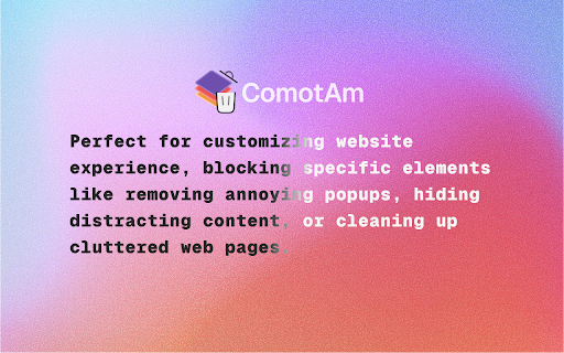 ComotAm Element Remover from Chrome web store to be run with OffiDocs Chromium online ComotAm Element Remover from Chrome web store to be run with OffiDocs Chromium online