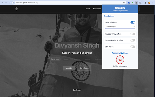 CompliQ Accessibility Simulator from Chrome web store to be run with OffiDocs Chromium online CompliQ Accessibility Simulator from Chrome web store to be run with OffiDocs Chromium online