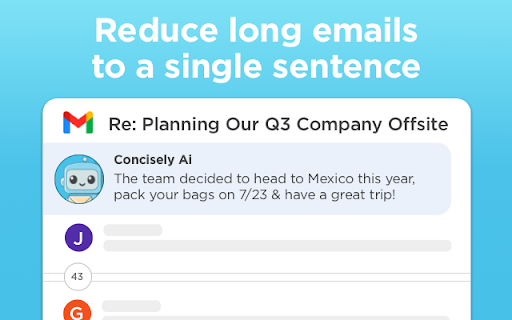 Concisely: Read Any Email in a Sentence from Chrome web store to be run with OffiDocs Chromium online Concisely: Read Any Email in a Sentence from Chrome web store to be run with OffiDocs Chromium online