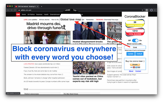 CoronaBlocker from Chrome web store to be run with OffiDocs Chromium online CoronaBlocker from Chrome web store to be run with OffiDocs Chromium online