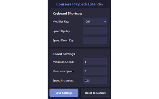 Coursera Playback Extender from Chrome web store to be run with OffiDocs Chromium online Coursera Playback Extender from Chrome web store to be run with OffiDocs Chromium online