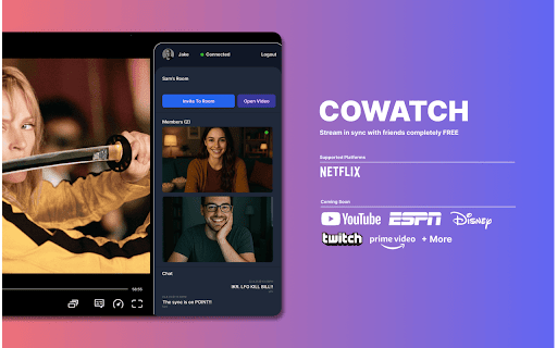 CoWatch from Chrome web store to be run with OffiDocs Chromium online CoWatch from Chrome web store to be run with OffiDocs Chromium online
