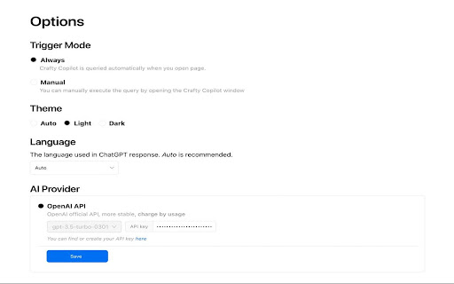 Crafty Copilot (Powered by GPT 4) from Chrome web store to be run with OffiDocs Chromium online Crafty Copilot (Powered by GPT 4) from Chrome web store to be run with OffiDocs Chromium online