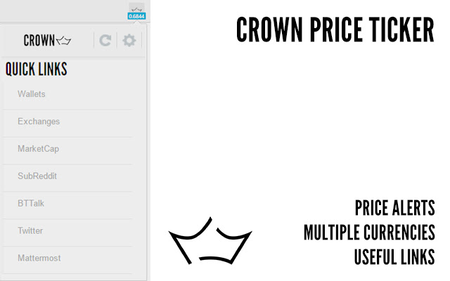 Crown (CRW) Price Ticker from Chrome web store to be run with OffiDocs Chromium online Crown (CRW) Price Ticker from Chrome web store to be run with OffiDocs Chromium online