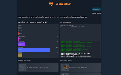 CS2 Case Opening Stats from Chrome web store to be run with OffiDocs Chromium online CS2 Case Opening Stats from Chrome web store to be run with OffiDocs Chromium online