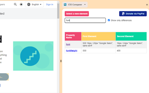 CSS Comparer from Chrome web store to be run with OffiDocs Chromium online CSS Comparer from Chrome web store to be run with OffiDocs Chromium online