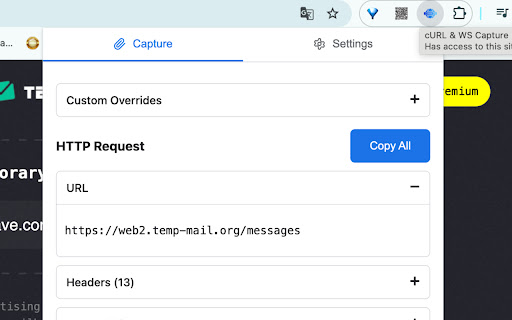 cURL WS Capture from Chrome web store to be run with OffiDocs Chromium online cURL WS Capture from Chrome web store to be run with OffiDocs Chromium online