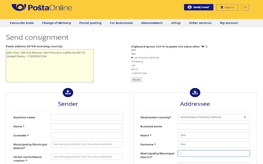 Czech Post Address Filler from Chrome web store to be run with OffiDocs Chromium online Czech Post Address Filler from Chrome web store to be run with OffiDocs Chromium online