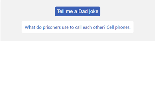 Dad joke from Chrome web store to be run with OffiDocs Chromium online Dad joke from Chrome web store to be run with OffiDocs Chromium online