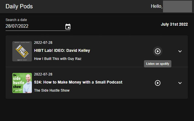 Daily Pods from Chrome web store to be run with OffiDocs Chromium online Daily Pods from Chrome web store to be run with OffiDocs Chromium online
