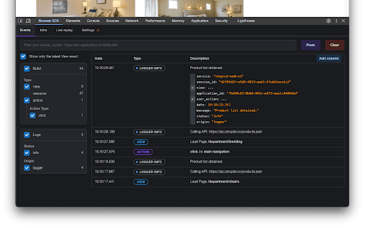 Datadog Browser SDK developer extension from Chrome web store to be run with OffiDocs Chromium online Datadog Browser SDK developer extension from Chrome web store to be run with OffiDocs Chromium online