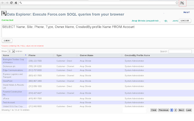 Data Explorer for Force.com from Chrome web store to be run with OffiDocs Chromium online Data Explorer for Force.com from Chrome web store to be run with OffiDocs Chromium online