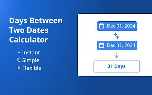 Days Between Calculator from Chrome web store to be run with OffiDocs Chromium online Days Between Calculator from Chrome web store to be run with OffiDocs Chromium online
