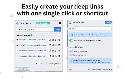 Deep Link URL Shortener: LinkTw.in from Chrome web store to be run with OffiDocs Chromium online Deep Link URL Shortener: LinkTw.in from Chrome web store to be run with OffiDocs Chromium online