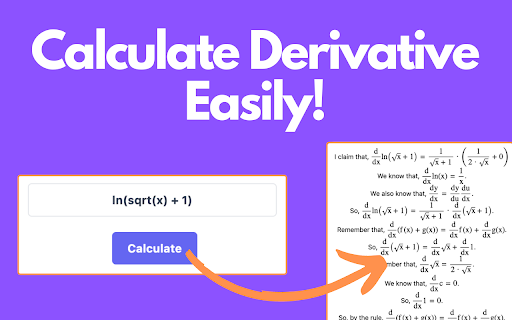 Derivative Calculator from Chrome web store to be run with OffiDocs Chromium online Derivative Calculator from Chrome web store to be run with OffiDocs Chromium online