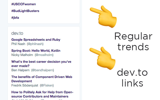 DevTwitter from Chrome web store to be run with OffiDocs Chromium online DevTwitter from Chrome web store to be run with OffiDocs Chromium online