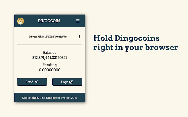Dingocoin Wallet from Chrome web store to be run with OffiDocs Chromium online Dingocoin Wallet from Chrome web store to be run with OffiDocs Chromium online