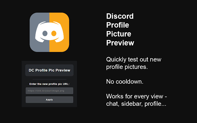 Discord Profile Pic Preview from Chrome web store to be run with OffiDocs Chromium online Discord Profile Pic Preview from Chrome web store to be run with OffiDocs Chromium online