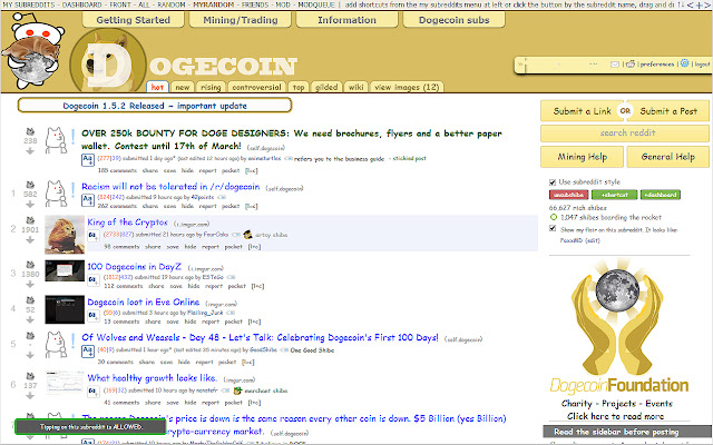 Dogetip Allowed Subreddits Indicator from Chrome web store to be run with OffiDocs Chromium online Dogetip Allowed Subreddits Indicator from Chrome web store to be run with OffiDocs Chromium online