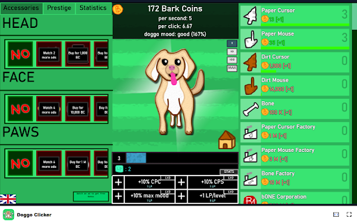Doggo Clicker Game Click to make your dog happier and earn rewards! from Chrome web store to be run with OffiDocs Chromium online Doggo Clicker Game Click to make your dog happier and earn rewards! from Chrome web store to be run with OffiDocs Chromium online