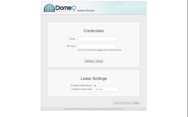 Dome9 Instant Access from Chrome web store to be run with OffiDocs Chromium online Dome9 Instant Access from Chrome web store to be run with OffiDocs Chromium online