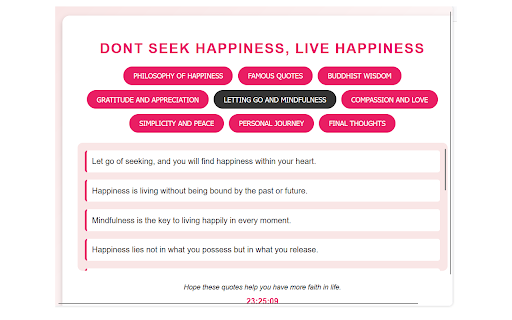 Dont Seek Happiness, Live Happiness from Chrome web store to be run with OffiDocs Chromium online Dont Seek Happiness, Live Happiness from Chrome web store to be run with OffiDocs Chromium online