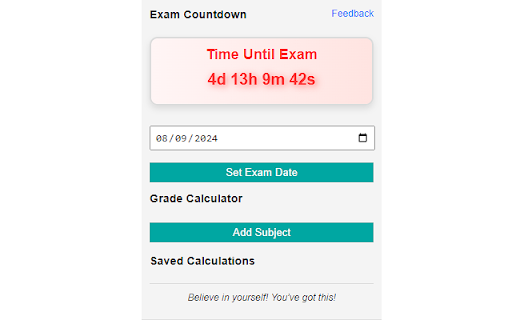 Doomsday Exam Countdown and Grade Calculator from Chrome web store to be run with OffiDocs Chromium online Doomsday Exam Countdown and Grade Calculator from Chrome web store to be run with OffiDocs Chromium online