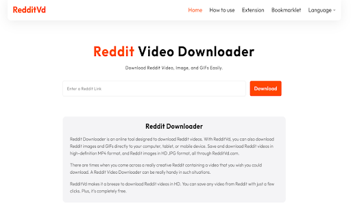 Download Reddit Videos with Sound RedditVd from Chrome web store to be run with OffiDocs Chromium online Download Reddit Videos with Sound RedditVd from Chrome web store to be run with OffiDocs Chromium online