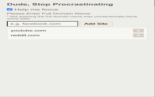 Dude, Stop Procrastinating from Chrome web store to be run with OffiDocs Chromium online Dude, Stop Procrastinating from Chrome web store to be run with OffiDocs Chromium online