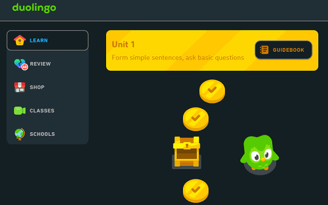 Duolingo Dark Mode from Chrome web store to be run with OffiDocs Chromium online Duolingo Dark Mode from Chrome web store to be run with OffiDocs Chromium online