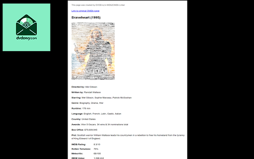 DVDEnvys IMDb2OMDb Linker from Chrome web store to be run with OffiDocs Chromium online DVDEnvys IMDb2OMDb Linker from Chrome web store to be run with OffiDocs Chromium online