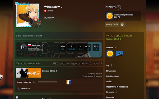 Easy Faceit Stats from Chrome web store to be run with OffiDocs Chromium online Easy Faceit Stats from Chrome web store to be run with OffiDocs Chromium online