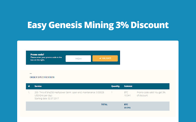Easy Genesis Mining Discount from Chrome web store to be run with OffiDocs Chromium online Easy Genesis Mining Discount from Chrome web store to be run with OffiDocs Chromium online