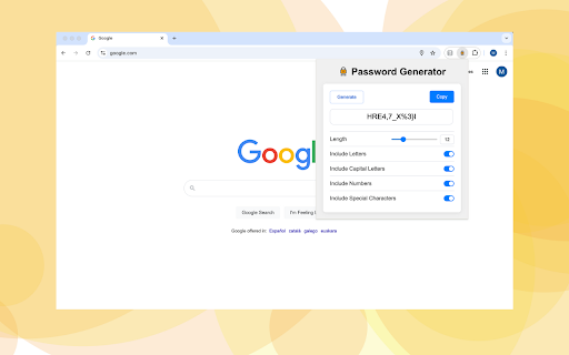 Easy Password Generator from Chrome web store to be run with OffiDocs Chromium online Easy Password Generator from Chrome web store to be run with OffiDocs Chromium online
