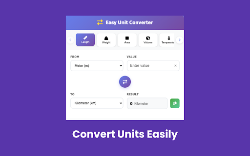 Easy Unit Converter from Chrome web store to be run with OffiDocs Chromium online Easy Unit Converter from Chrome web store to be run with OffiDocs Chromium online