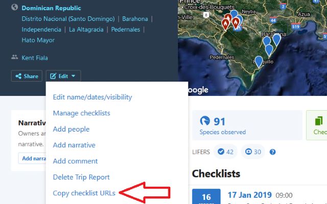 eBird trip report checklist exporter from Chrome web store to be run with OffiDocs Chromium online eBird trip report checklist exporter from Chrome web store to be run with OffiDocs Chromium online