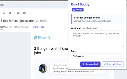 Email buddy from Chrome web store to be run with OffiDocs Chromium online Email buddy from Chrome web store to be run with OffiDocs Chromium online