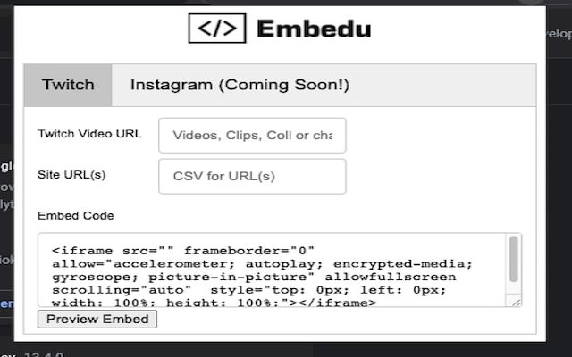 Embedu from Chrome web store to be run with OffiDocs Chromium online Embedu from Chrome web store to be run with OffiDocs Chromium online