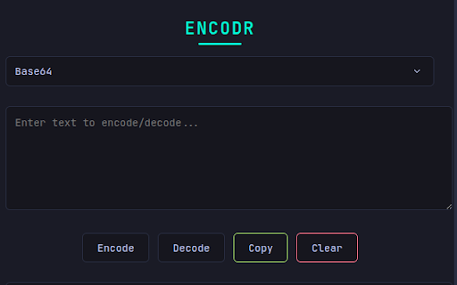 Encodr from Chrome web store to be run with OffiDocs Chromium online Encodr from Chrome web store to be run with OffiDocs Chromium online