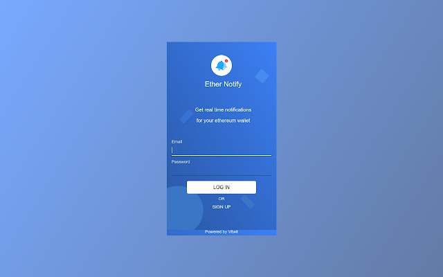 Ether Notify from Chrome web store to be run with OffiDocs Chromium online Ether Notify from Chrome web store to be run with OffiDocs Chromium online